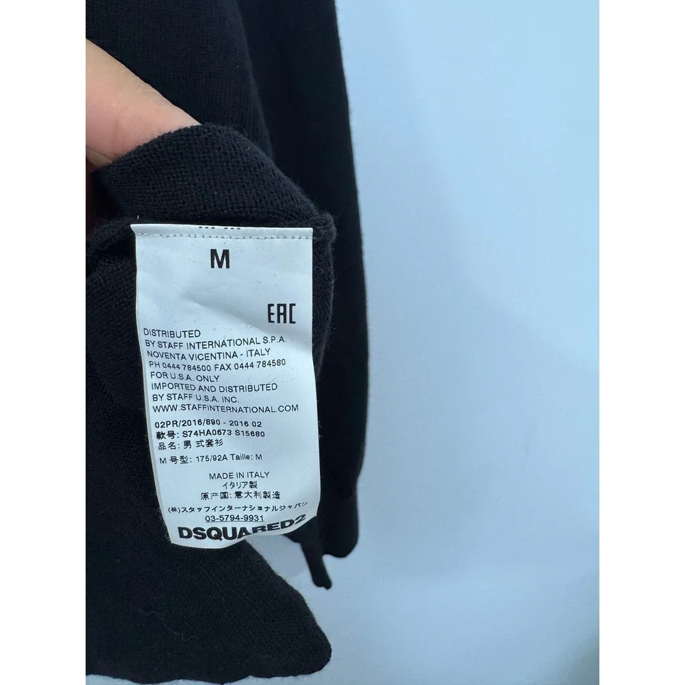 DSQUARED2 Men Black Zip Up Cardigan Sweater Size M